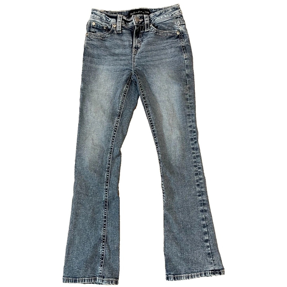 Stella In Dreams Bootcut Jeans 7/28 Western Longhorn Embroidered Bling Pockets